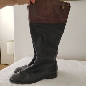 Ralph Lauren riding/equestrian black/tan leather women's  boots size 8,5